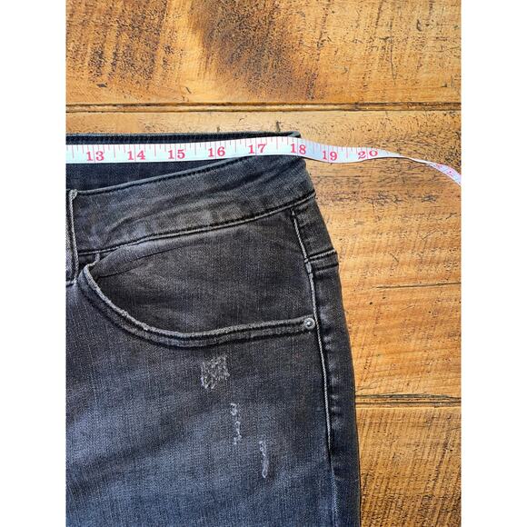 Womens Risen Black Distressed Stretchy Skinny Jeans Pockets Size 2X - Picture 8 of 11